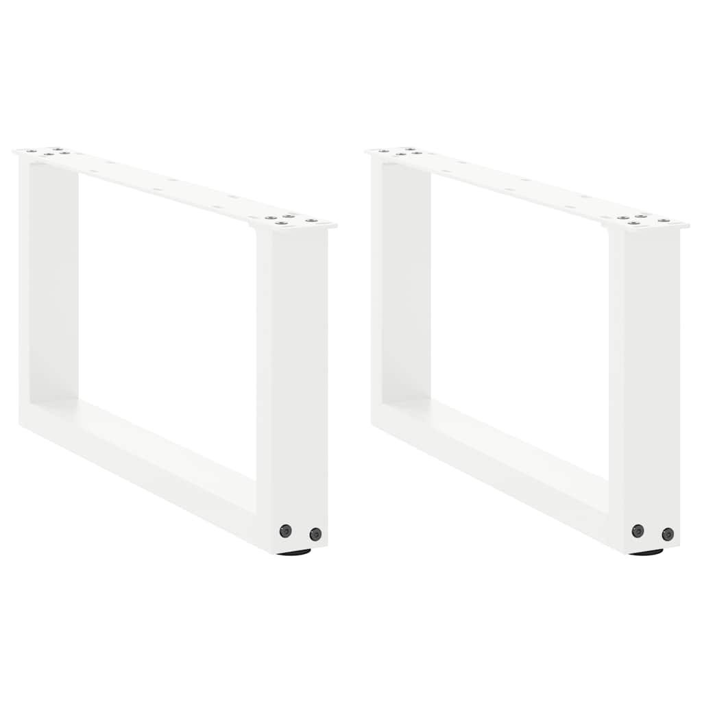 vidaXL Picioare pentru măsuță de cafea în formă de U, 2 buc., alb, 60x(30-31) cm, oțel vidaXL Picioare pentru măsuță de cafea în formă de U, 2 buc., alb, 60x(30-31) cm, oțel