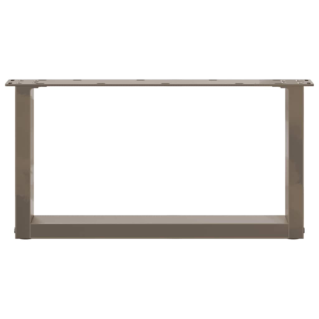 vidaXL Picioare pentru măsuță de cafea în formă de U, 2 buc., oțel natural, 60 x (30-31) cm