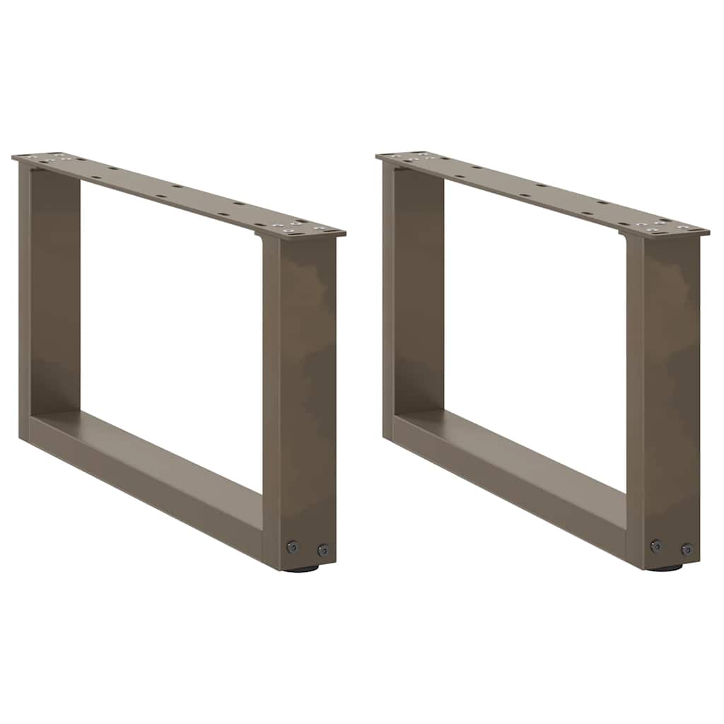vidaXL Picioare pentru măsuță de cafea în formă de U, 2 buc., oțel natural, 60 x (30-31) cm