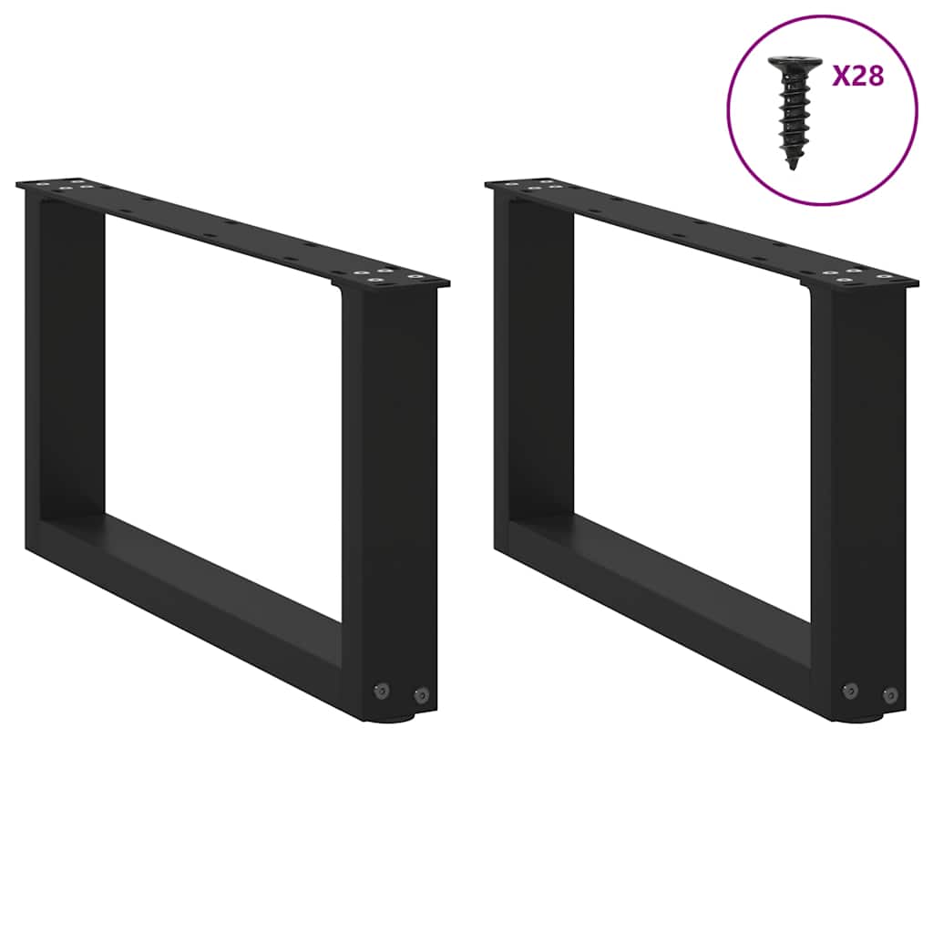 vidaXL Picioare pentru măsuță de cafea în formă de U, 2 buc., negru, 70x(30-31) cm, oțel vidaXL Picioare pentru măsuță de cafea în formă de U, 2 buc., negru, 70x(30-31) cm, oțel
