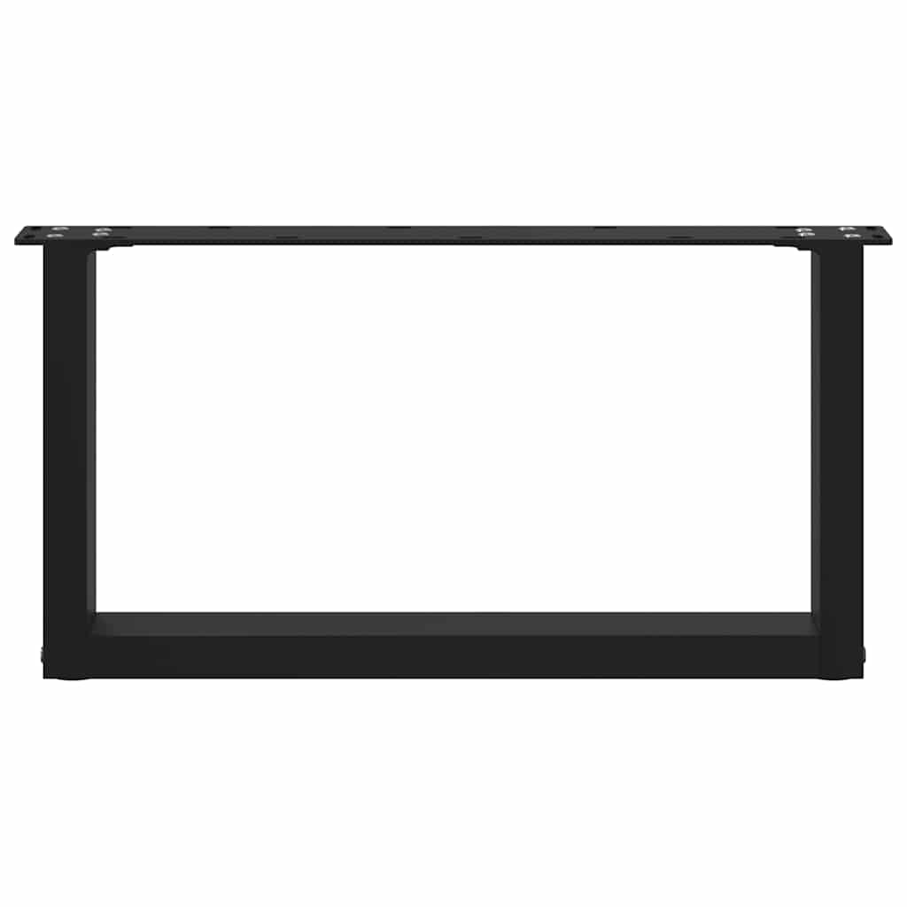 vidaXL Picioare pentru măsuță de cafea în formă de U, 2 buc., negru, 70x(30-31) cm, oțel vidaXL Picioare pentru măsuță de cafea în formă de U, 2 buc., negru, 70x(30-31) cm, oțel
