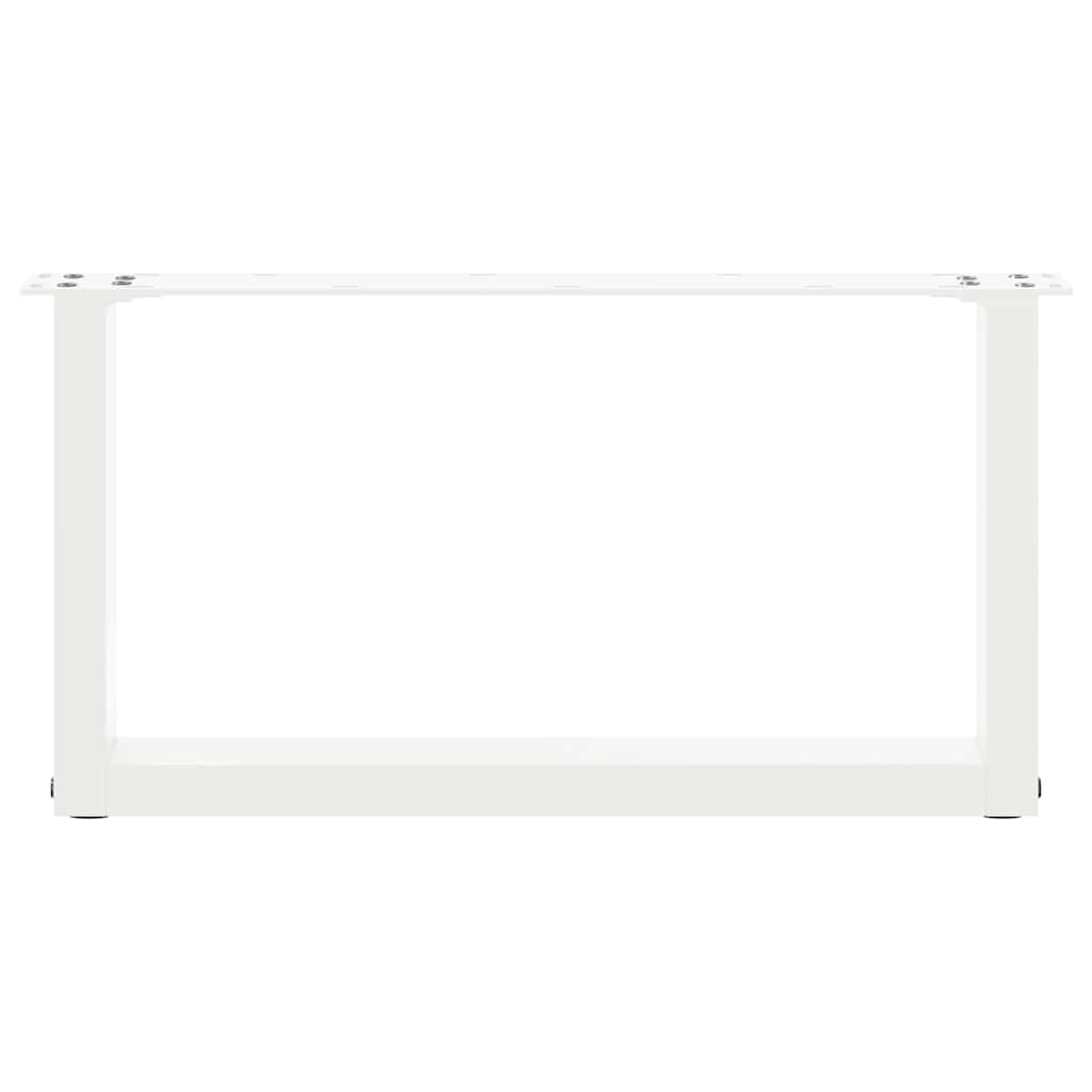 vidaXL Picioare pentru măsuță de cafea în formă de U, 2 buc., alb, 70x(30-31) cm, oțel