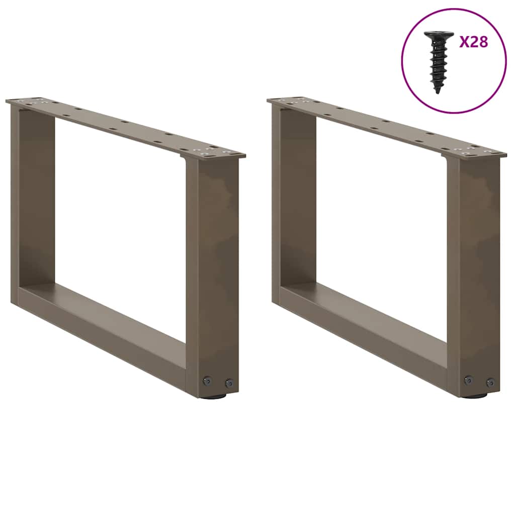 vidaXL Picioare pentru măsuță de cafea în formă de U, 2 buc., oțel natural, 70x(30-31) cm