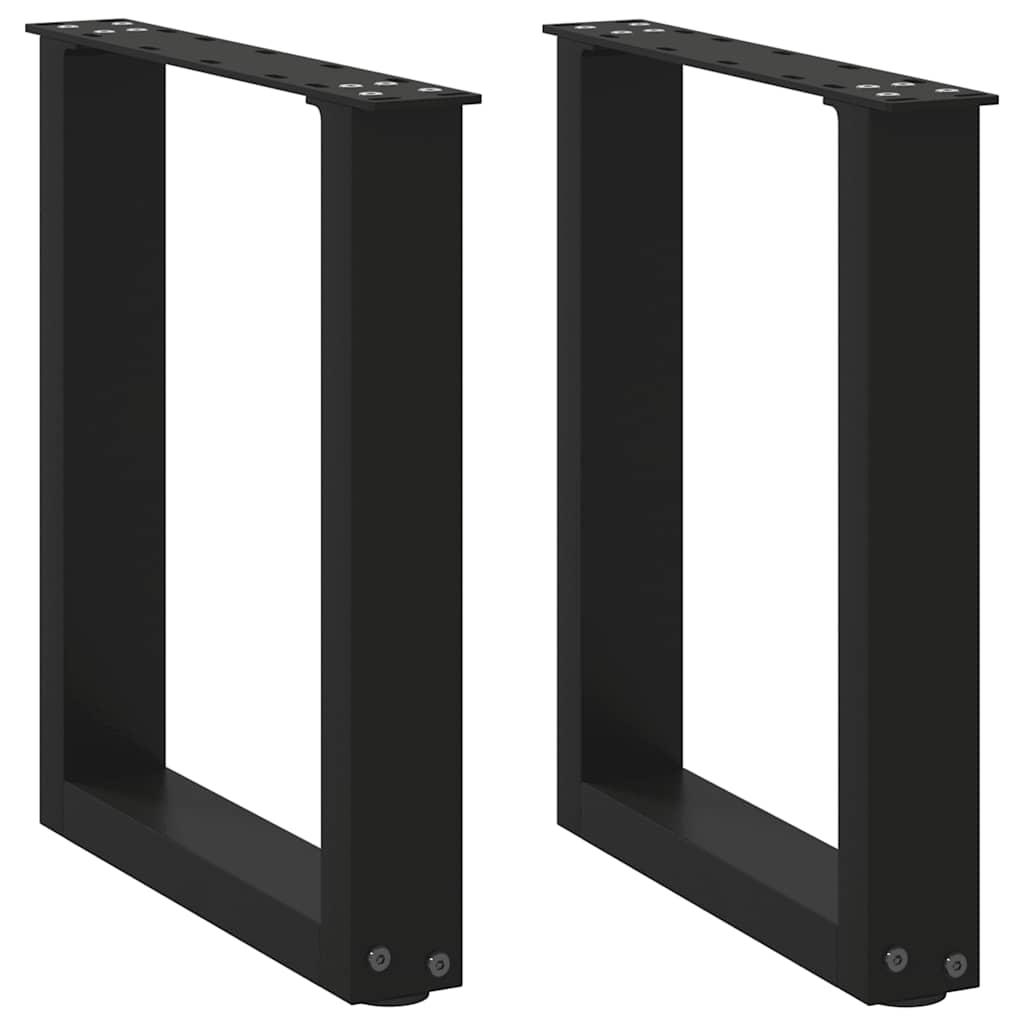 vidaXL Picioare pentru măsuță de cafea în formă de U, 2 buc., negru, 28x(42-43) cm, oțel vidaXL Picioare pentru măsuță de cafea în formă de U, 2 buc., negru, 28x(42-43) cm, oțel