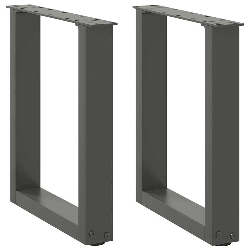 vidaXL Picioare pentru măsuță de cafea în formă de U, 2 buc., antracit, 28x(42-43) cm, oțel