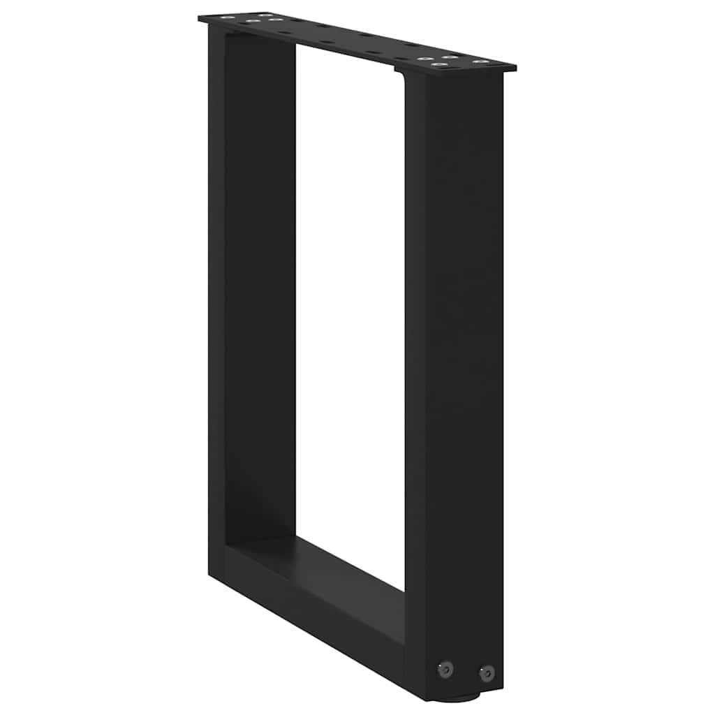 vidaXL Picioare pentru măsuță de cafea în formă de U, 2 buc., negru, 38x(42-43) cm, oțel vidaXL Picioare pentru măsuță de cafea în formă de U, 2 buc., negru, 38x(42-43) cm, oțel