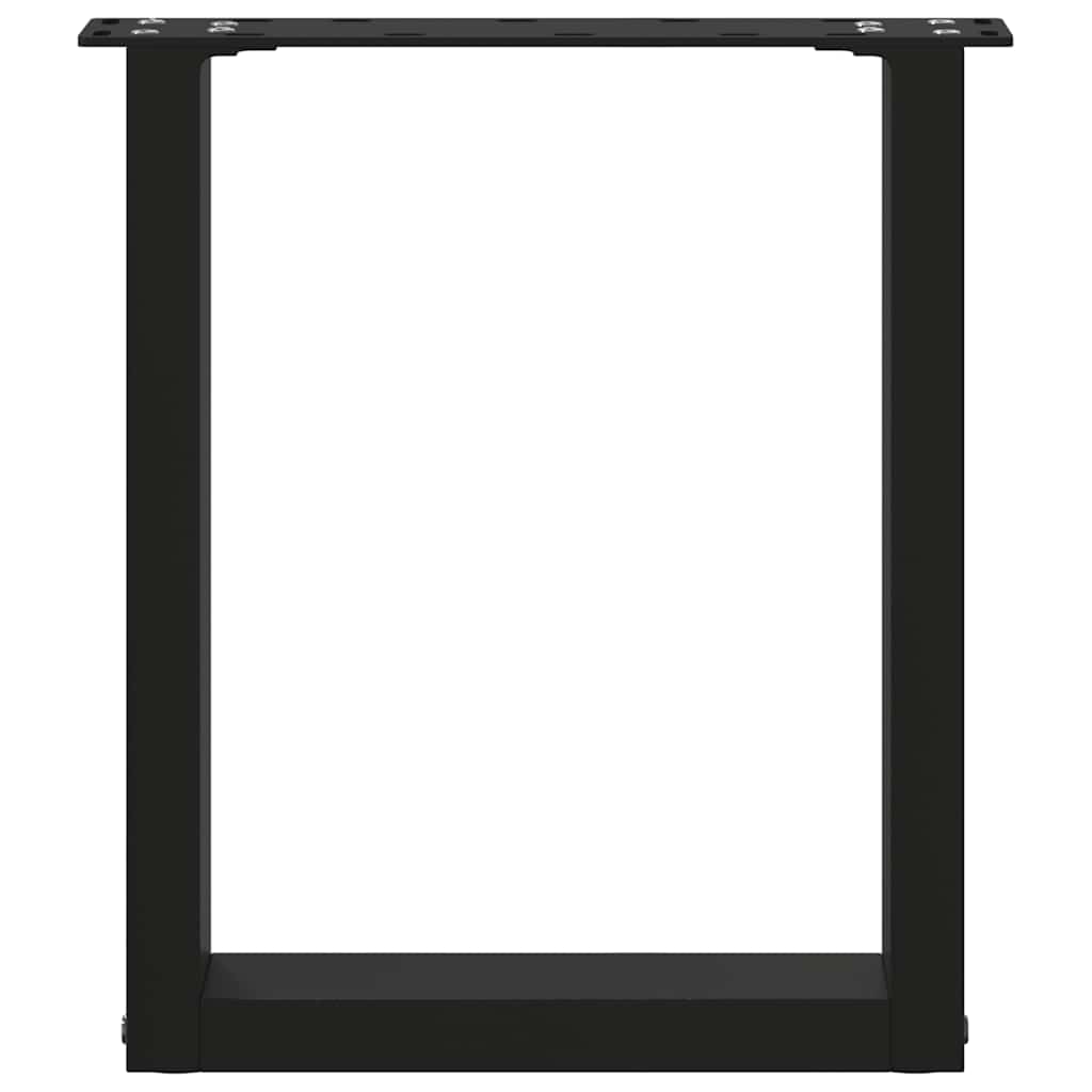 vidaXL Picioare pentru măsuță de cafea în formă de U, 2 buc., negru, 38x(42-43) cm, oțel vidaXL Picioare pentru măsuță de cafea în formă de U, 2 buc., negru, 38x(42-43) cm, oțel