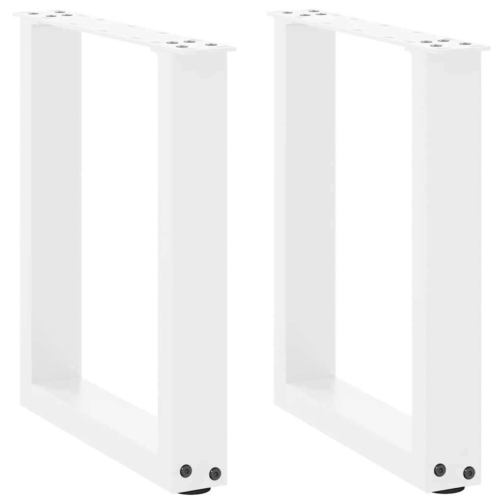 vidaXL Picioare pentru măsuță de cafea în formă de U, 2 buc., alb, 38x(42-43) cm, oțel vidaXL Picioare pentru măsuță de cafea în formă de U, 2 buc., alb, 38x(42-43) cm, oțel