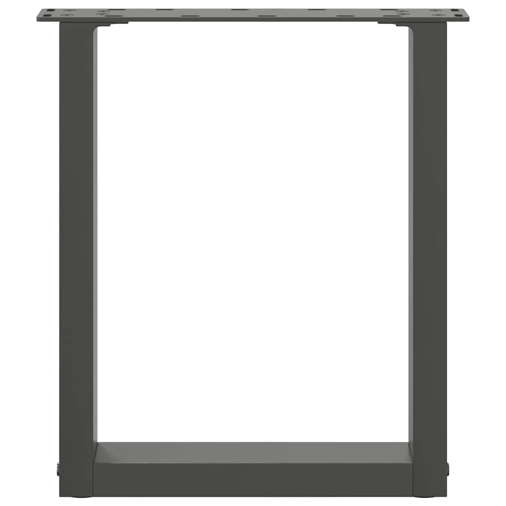vidaXL Picioare pentru măsuță de cafea în formă de U, 2 buc., antracit, 38x(42-43) cm, oțel