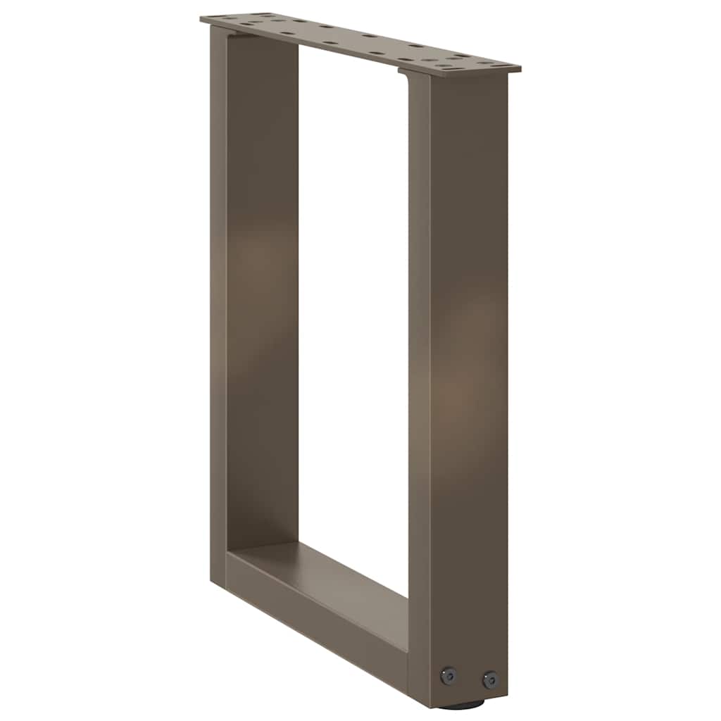 vidaXL Picioare pentru măsuță de cafea în formă de U, 2 buc., oțel natural, 38x(42-43) cm