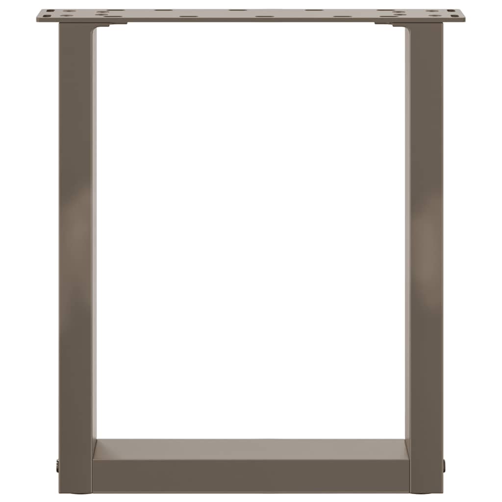 vidaXL Picioare pentru măsuță de cafea în formă de U, 2 buc., oțel natural, 38x(42-43) cm