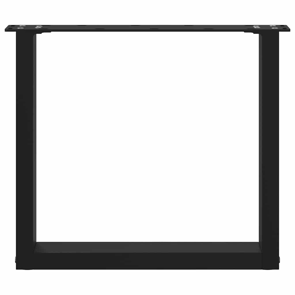 vidaXL Picioare pentru măsuță de cafea în formă de U, 2 buc., negru, 50x(42-43) cm, oțel