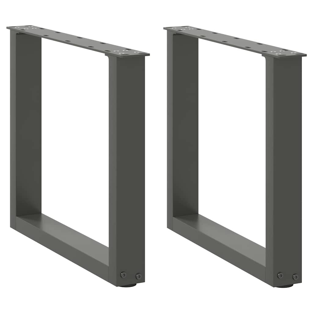 vidaXL Picioare pentru măsuță de cafea în formă de U, 2 buc., antracit, 50x(42-43) cm, oțel