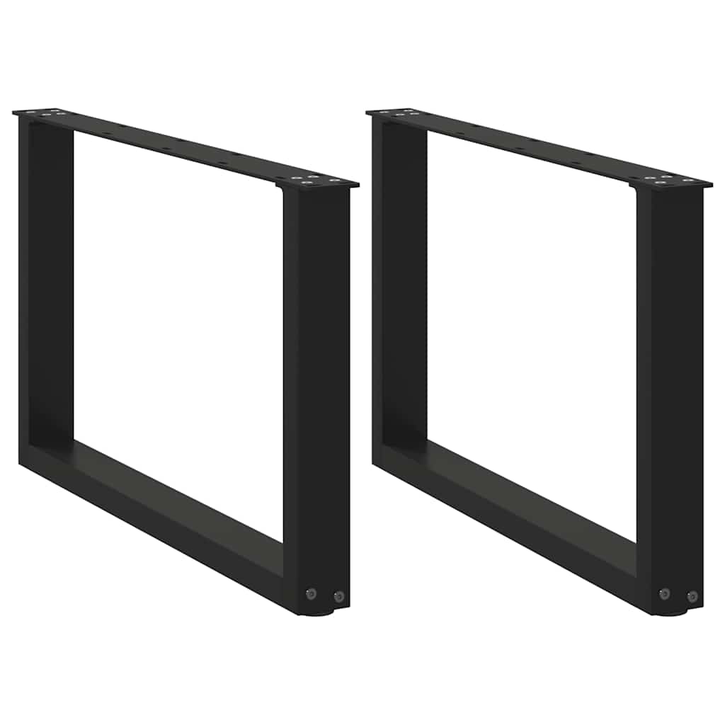 vidaXL Picioare pentru măsuță de cafea în formă de U, 2 buc., negru, 60x(42-43) cm, oțel