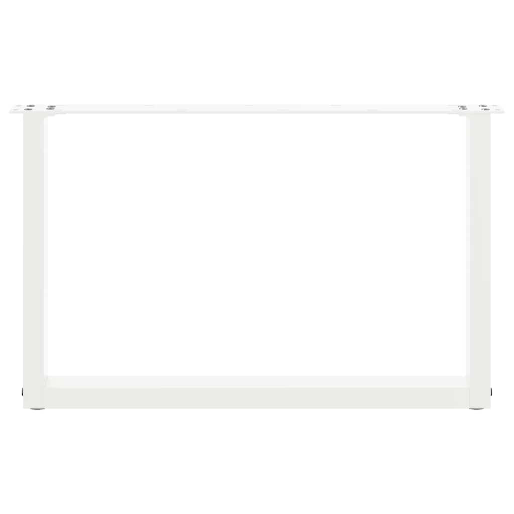 vidaXL Picioare pentru măsuță de cafea în formă de U, 2 buc., alb, 60 x (42-43) cm, oțel