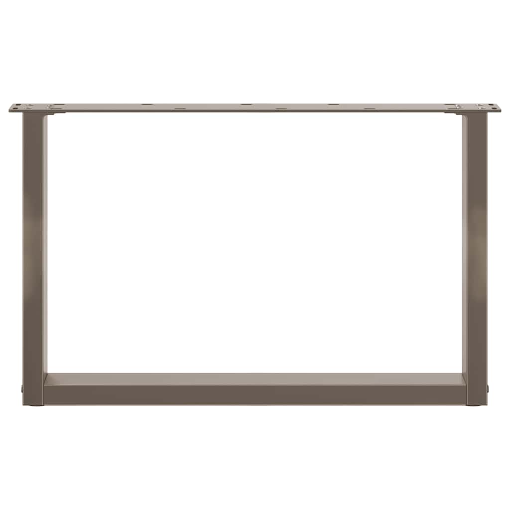vidaXL Picioare pentru măsuță de cafea în formă de U, 2 buc., oțel natural, 60 x (42-43) cm