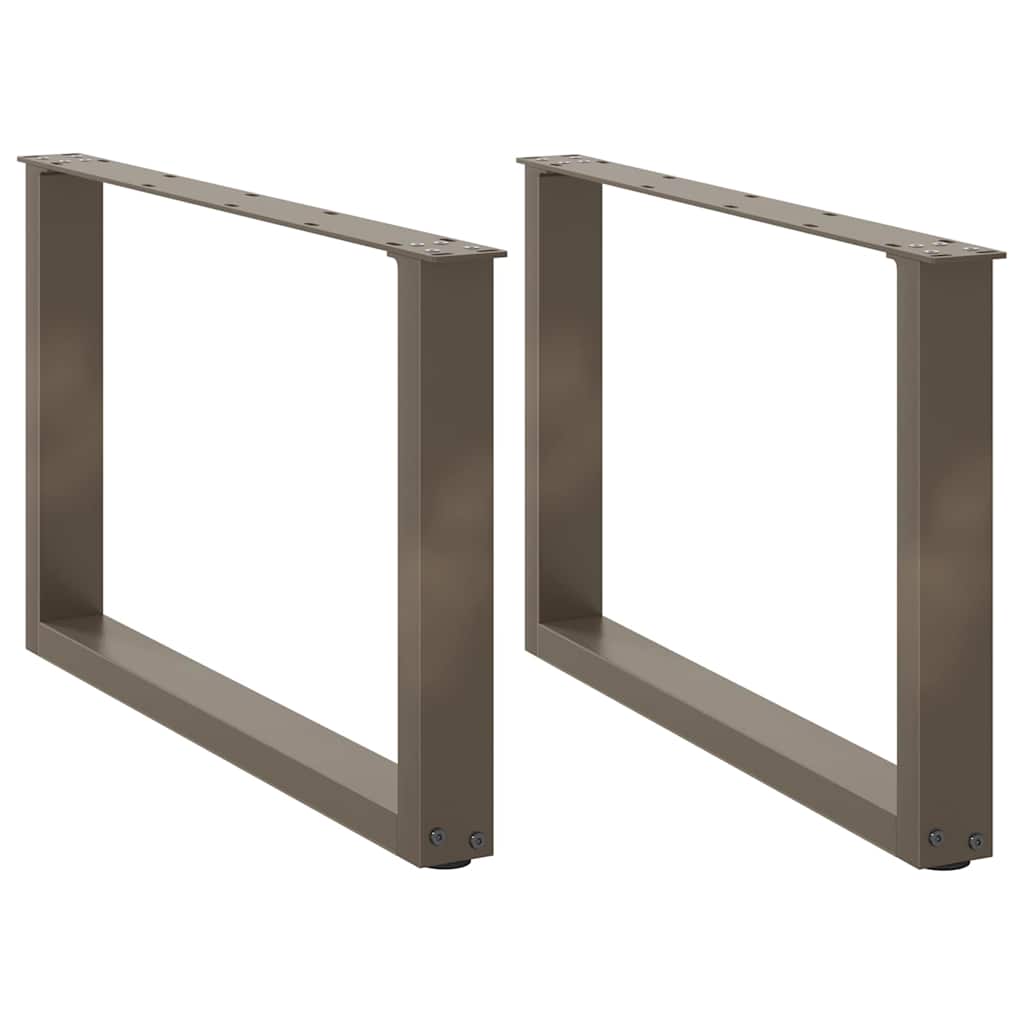 vidaXL Picioare pentru măsuță de cafea în formă de U, 2 buc., oțel natural, 60 x (42-43) cm