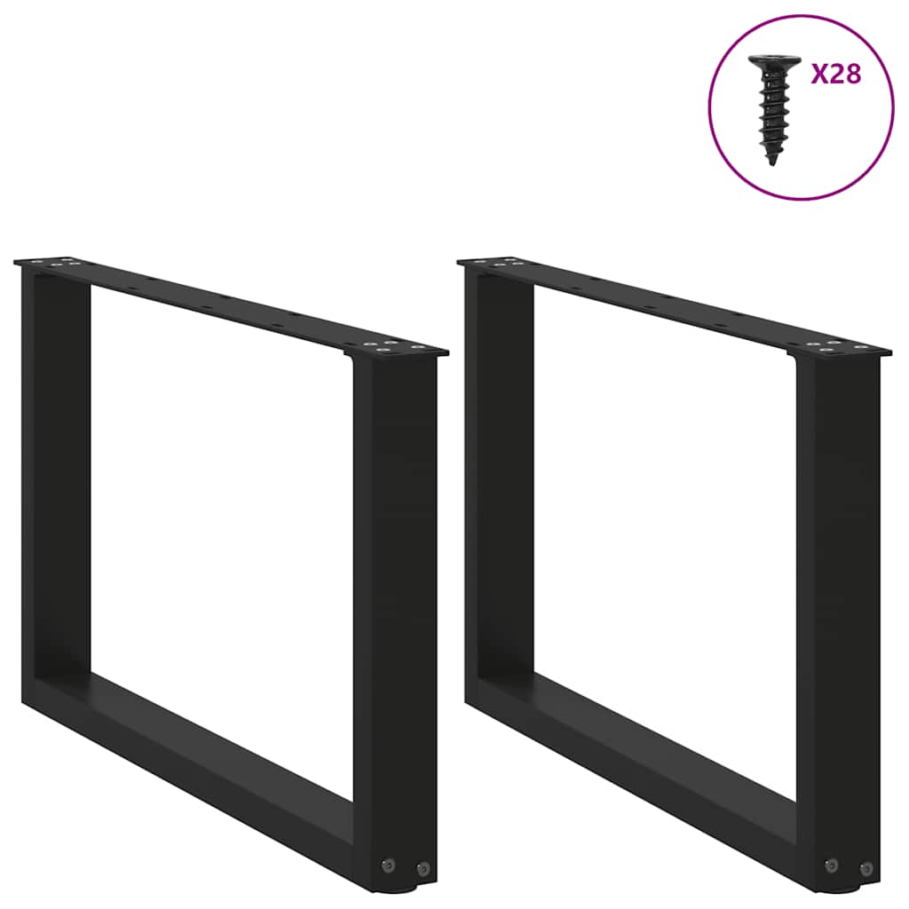 vidaXL Picioare pentru măsuță de cafea în formă de U, 2 buc., negru, 70x(42-43) cm, oțel vidaXL Picioare pentru măsuță de cafea în formă de U, 2 buc., negru, 70x(42-43) cm, oțel
