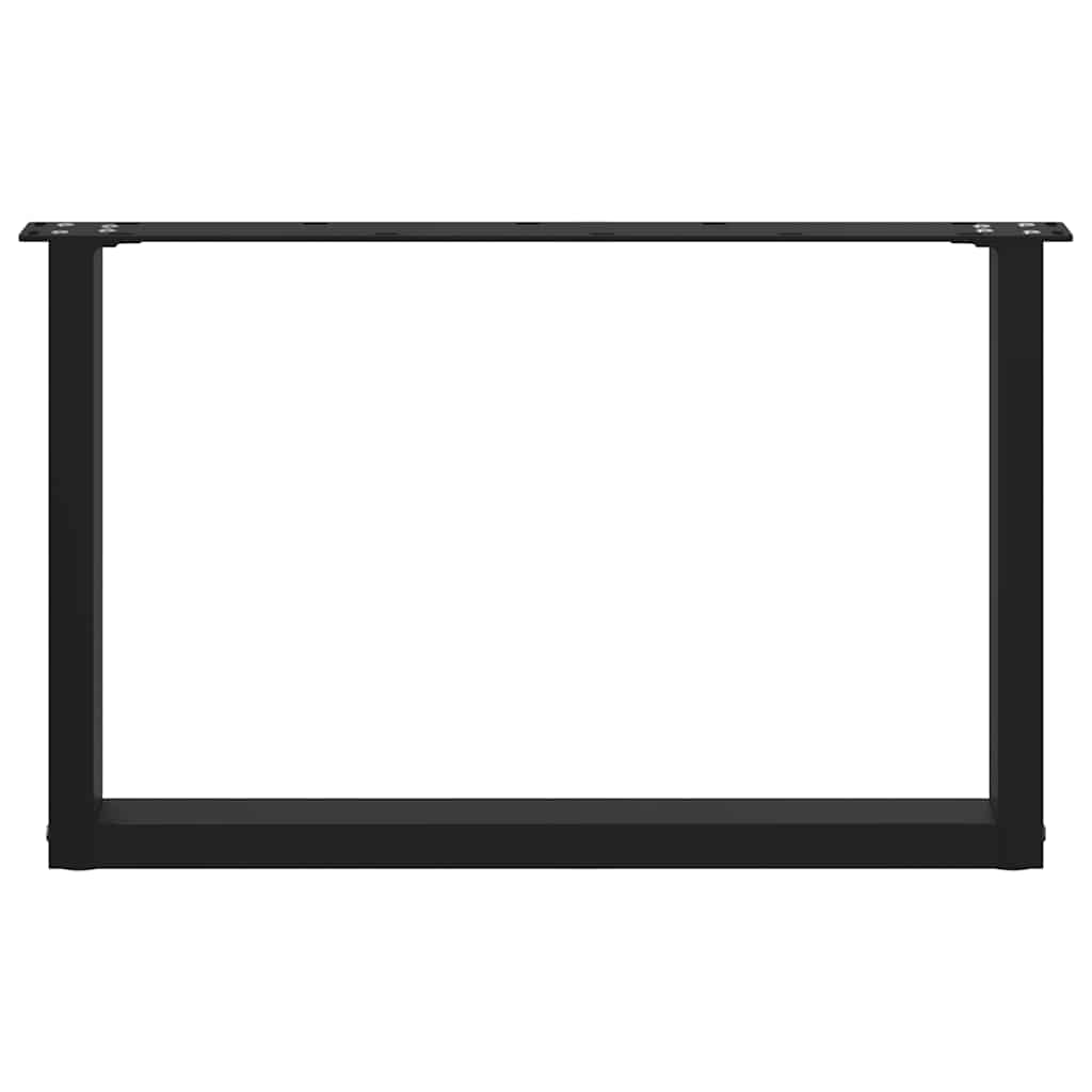 vidaXL Picioare pentru măsuță de cafea în formă de U, 2 buc., negru, 70x(42-43) cm, oțel vidaXL Picioare pentru măsuță de cafea în formă de U, 2 buc., negru, 70x(42-43) cm, oțel