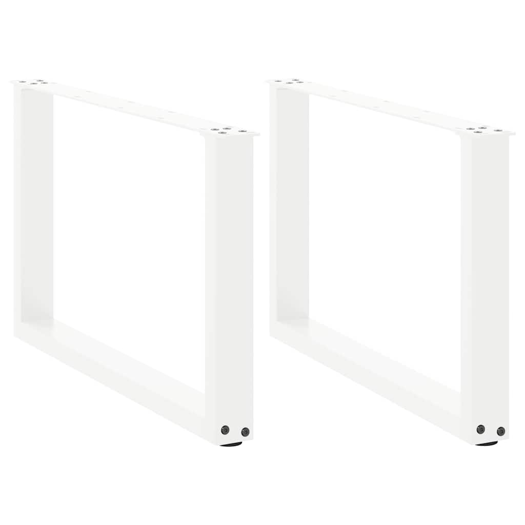 vidaXL Picioare pentru măsuță de cafea în formă de U, 2 buc., alb, 70x(42-43) cm, oțel