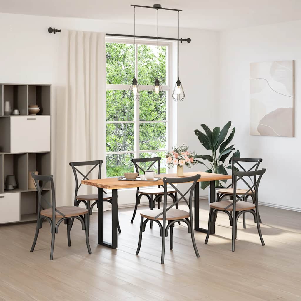 vidaXL Picioare de masă consolă în formă de U, 2 buc., negru, 38x(72-73) cm, oțel