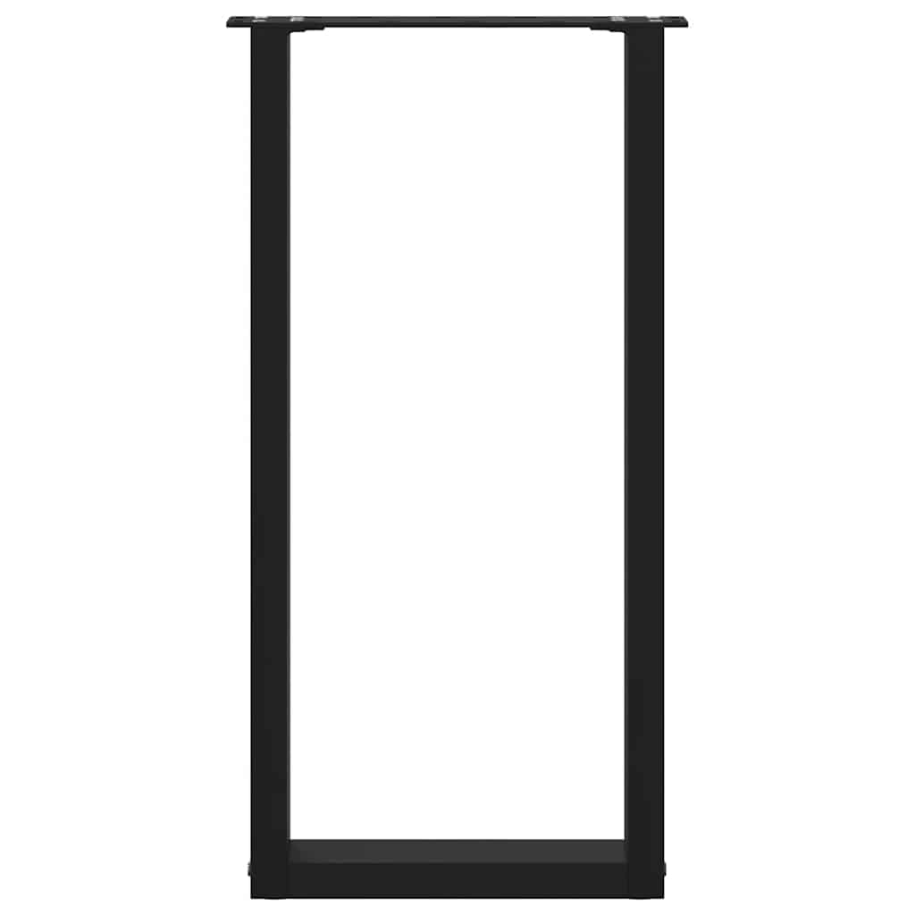 vidaXL Picioare de masă consolă în formă de U, 2 buc., negru, 38x(72-73) cm, oțel