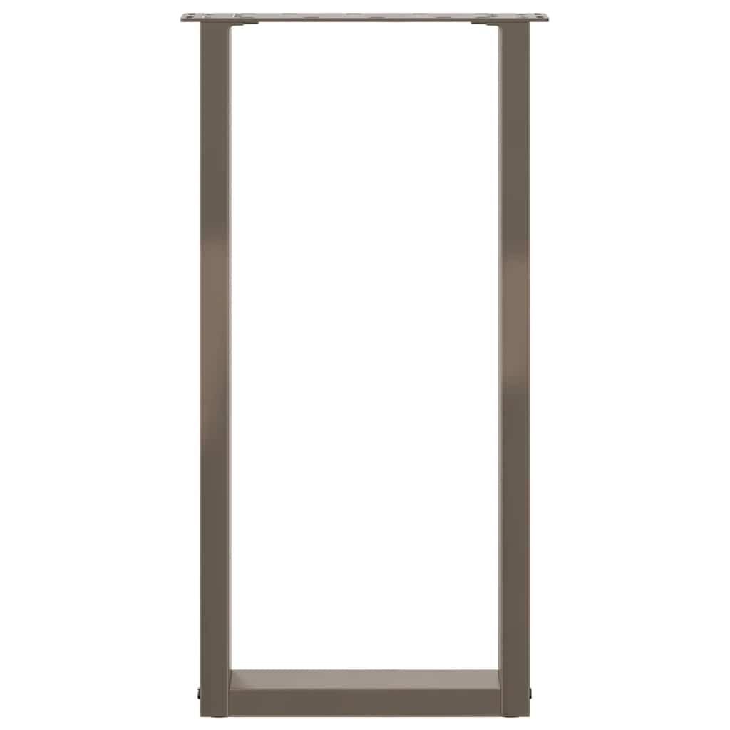 vidaXL Picioare de masă consolă în formă de U, 2 buc., oțel natural, 38x(72-73) cm