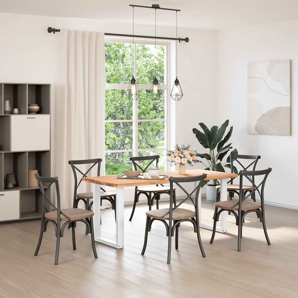 vidaXL Picioare de masă în formă de U, 2 buc., alb, 70x(72-73) cm, oțel