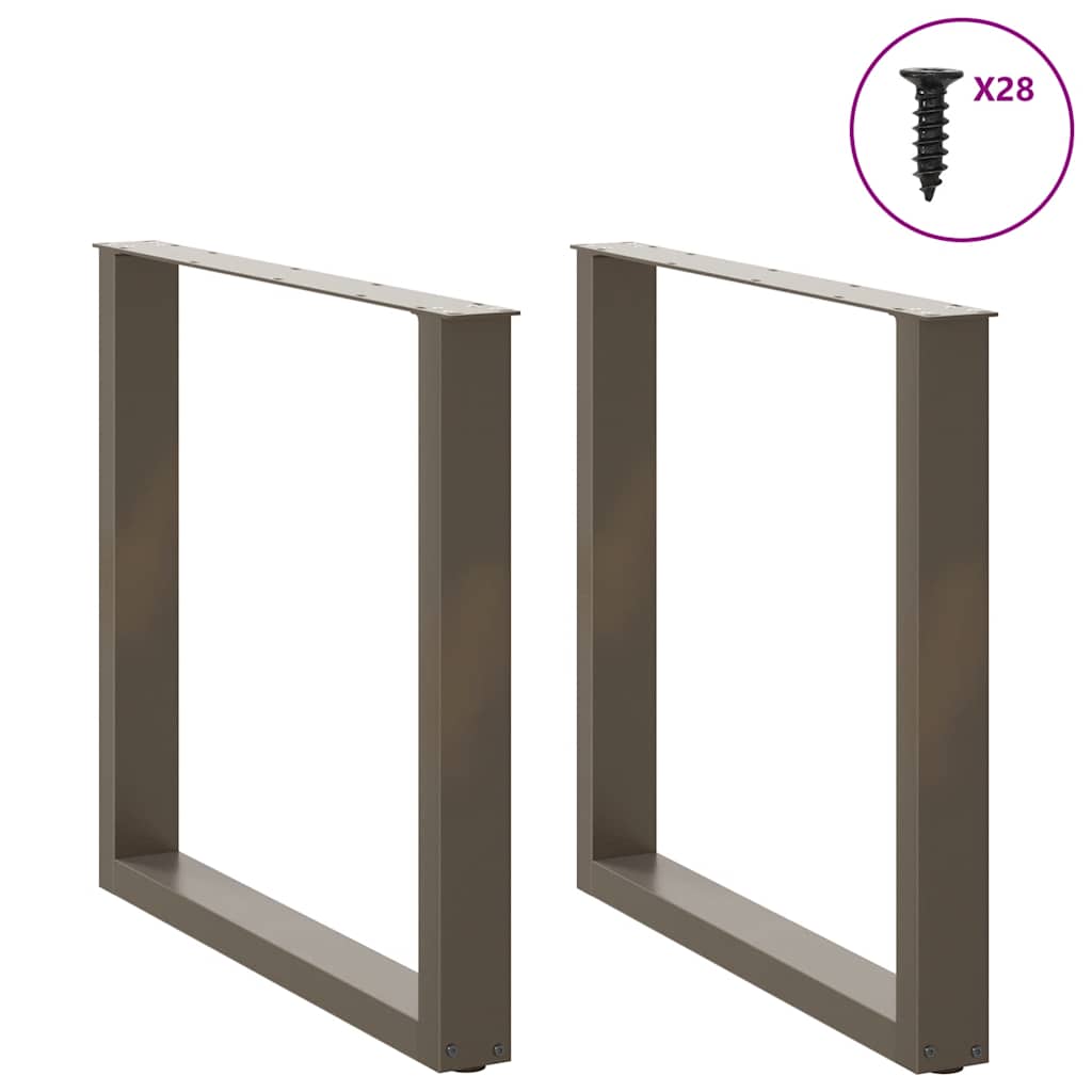 vidaXL Picioare de masă în formă de U, 2 buc., oțel natural, 80x(72-73) cm vidaXL Picioare de masă în formă de U, 2 buc., oțel natural, 80x(72-73) cm