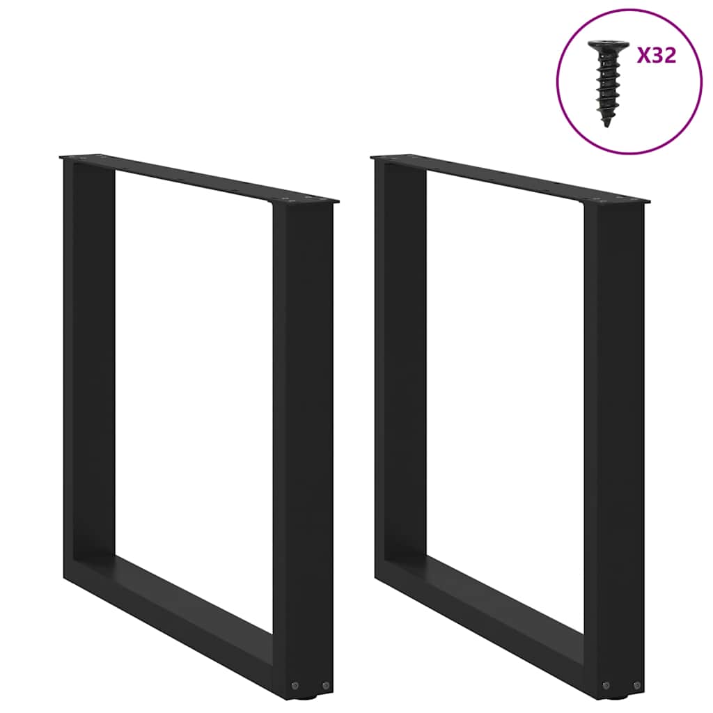 vidaXL Picioare de masă în formă de U, 2 buc., negru, 90x(72-73) cm, oțel vidaXL Picioare de masă în formă de U, 2 buc., negru, 90x(72-73) cm, oțel