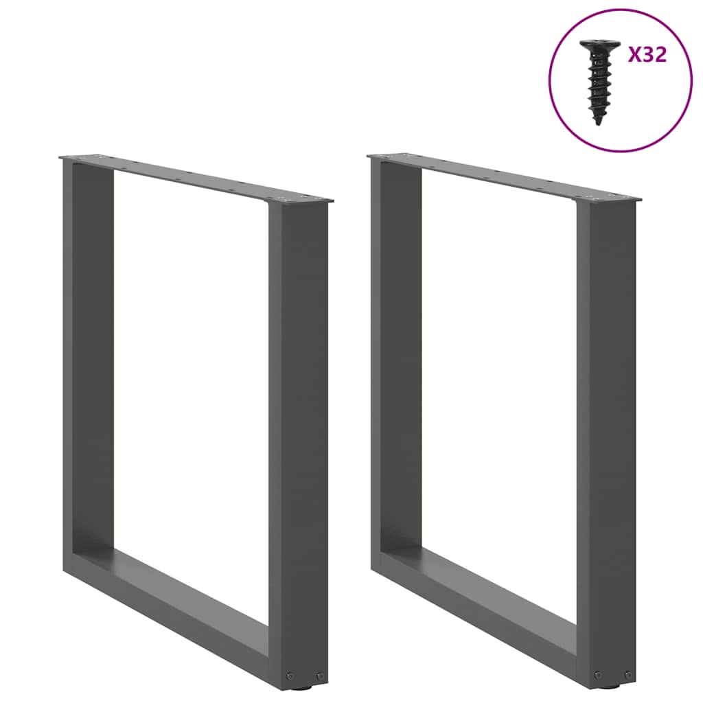 vidaXL Picioare de masă în formă de U, 2 buc., antracit, 90x(72-73) cm, oțel vidaXL Picioare de masă în formă de U, 2 buc., antracit, 90x(72-73) cm, oțel
