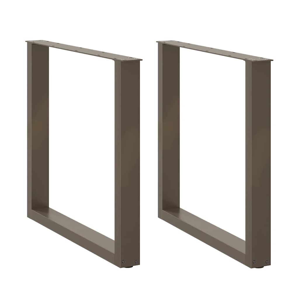 vidaXL Picioare de masă în formă de U, 2 buc., oțel natural, 90x(72-73) cm