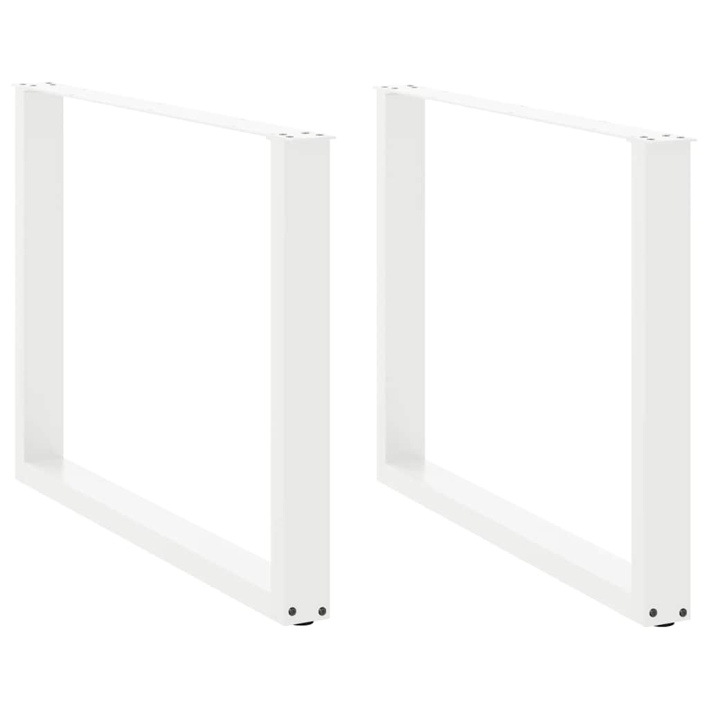 vidaXL Picioare de masă în formă de U, 2 buc., alb, 100 x (72-73) cm, oțel vidaXL Picioare de masă în formă de U, 2 buc., alb, 100 x (72-73) cm, oțel