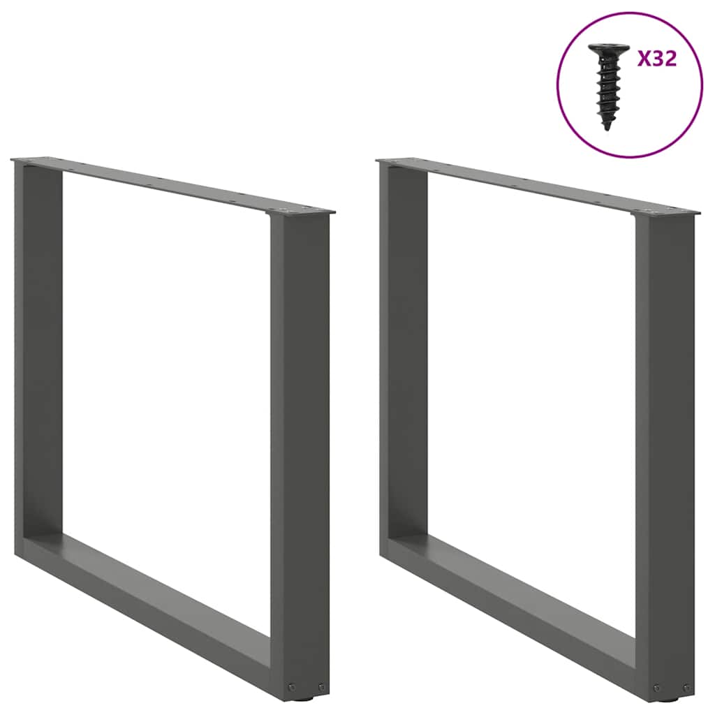vidaXL Picioare de masă în formă de U, 2 buc., antracit, 100x(72-73) cm, oțel vidaXL Picioare de masă în formă de U, 2 buc., antracit, 100x(72-73) cm, oțel