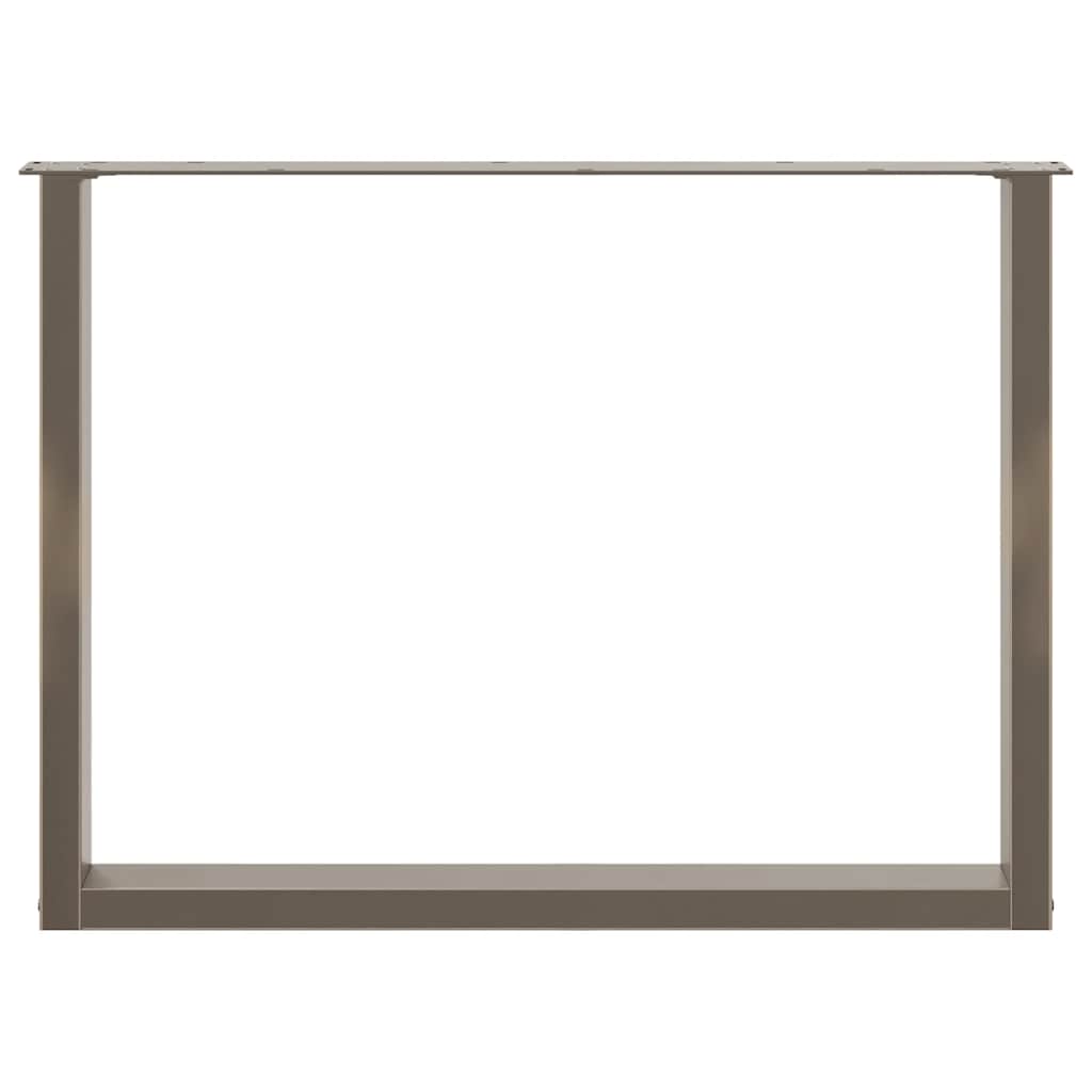 vidaXL Picioare de masă în formă de U, 2 buc., oțel natural, 100 x (72-73) cm