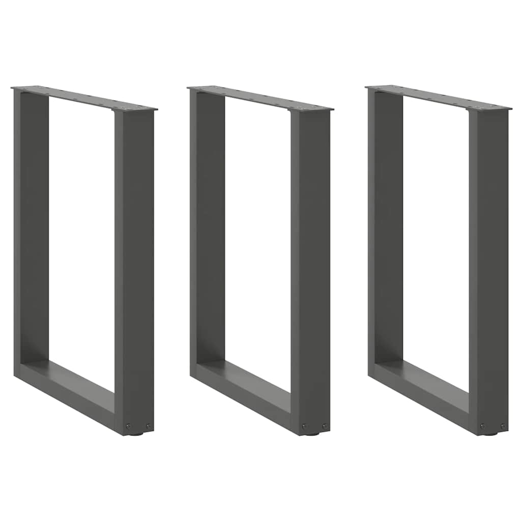 vidaXL Picioare de masă în formă de U, 3 buc., antracit, 70x(72-73) cm, oțel vidaXL Picioare de masă în formă de U, 3 buc., antracit, 70x(72-73) cm, oțel