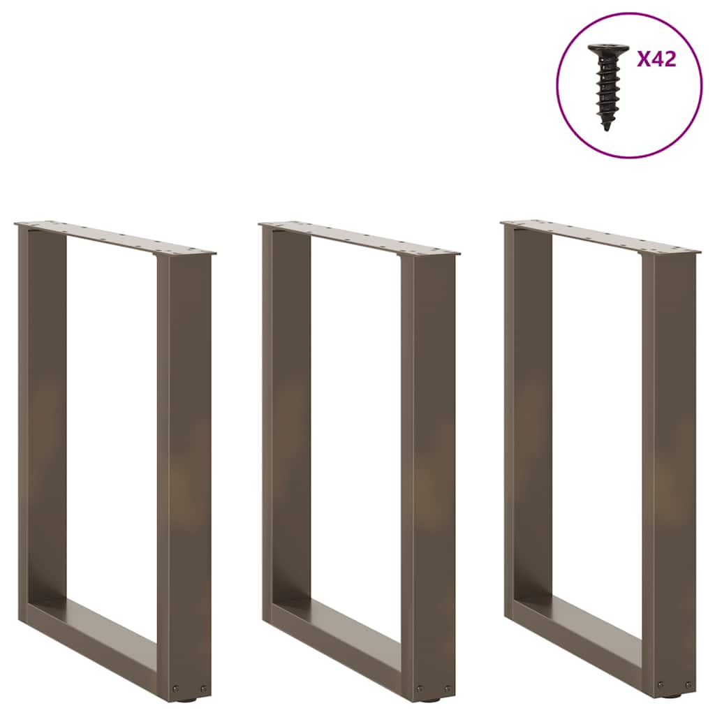 vidaXL Picioare de masă în formă de U, 3 buc., oțel natural, 70x(72-73) cm vidaXL Picioare de masă în formă de U, 3 buc., oțel natural, 70x(72-73) cm