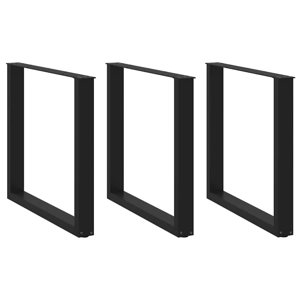 vidaXL Picioare de masă în formă de U, 3 buc., negru, 80x(72-73) cm, oțel vidaXL Picioare de masă în formă de U, 3 buc., negru, 80x(72-73) cm, oțel