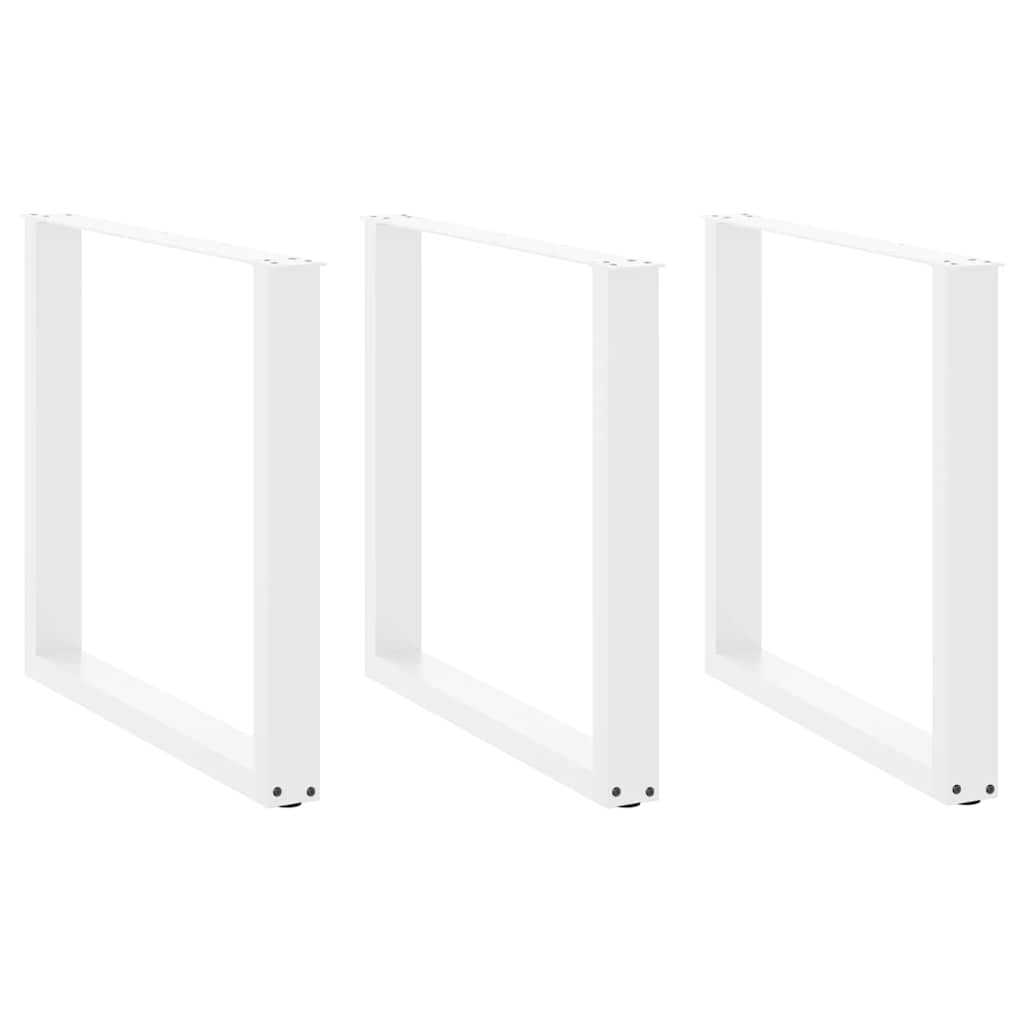 vidaXL Picioare de masă în formă de U, 3 buc., alb, 80x(72-73) cm, oțel vidaXL Picioare de masă în formă de U, 3 buc., alb, 80x(72-73) cm, oțel