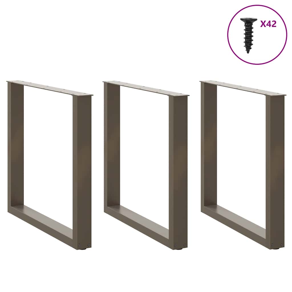 vidaXL Picioare de masă în formă de U, 3 buc., oțel natural, 80x(72-73) cm vidaXL Picioare de masă în formă de U, 3 buc., oțel natural, 80x(72-73) cm