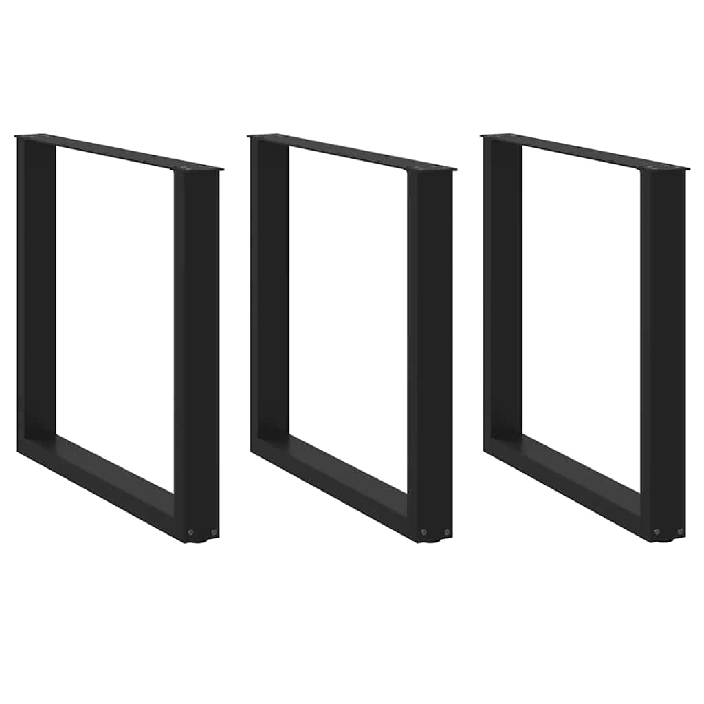 vidaXL Picioare de masă în formă de U, 3 buc., negru, 90x(72-73) cm, oțel vidaXL Picioare de masă în formă de U, 3 buc., negru, 90x(72-73) cm, oțel