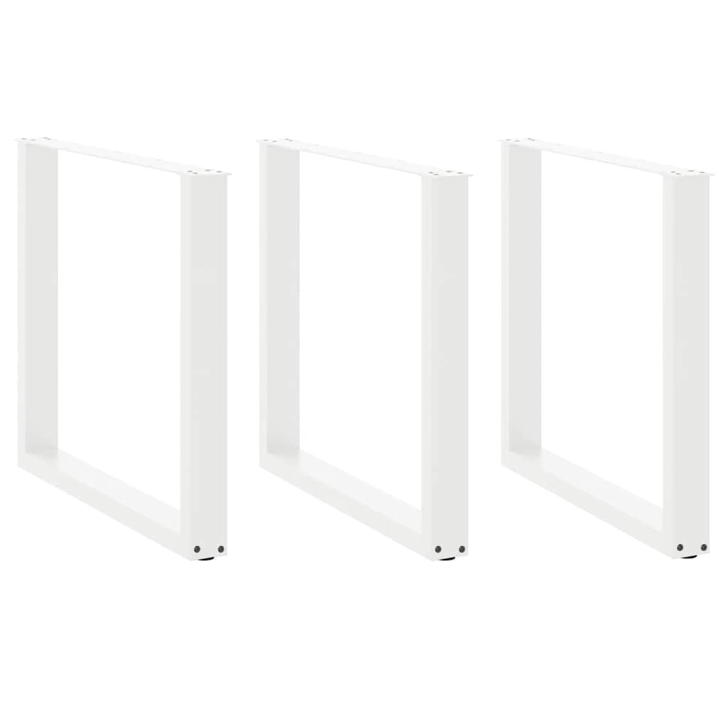 vidaXL Picioare de masă în formă de U, 3 buc., alb, 90x(72-73) cm, oțel vidaXL Picioare de masă în formă de U, 3 buc., alb, 90x(72-73) cm, oțel