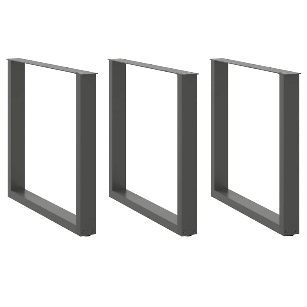 vidaXL Picioare de masă în formă de U, 3 buc., antracit, 90x(72-73) cm, oțel vidaXL Picioare de masă în formă de U, 3 buc., antracit, 90x(72-73) cm, oțel