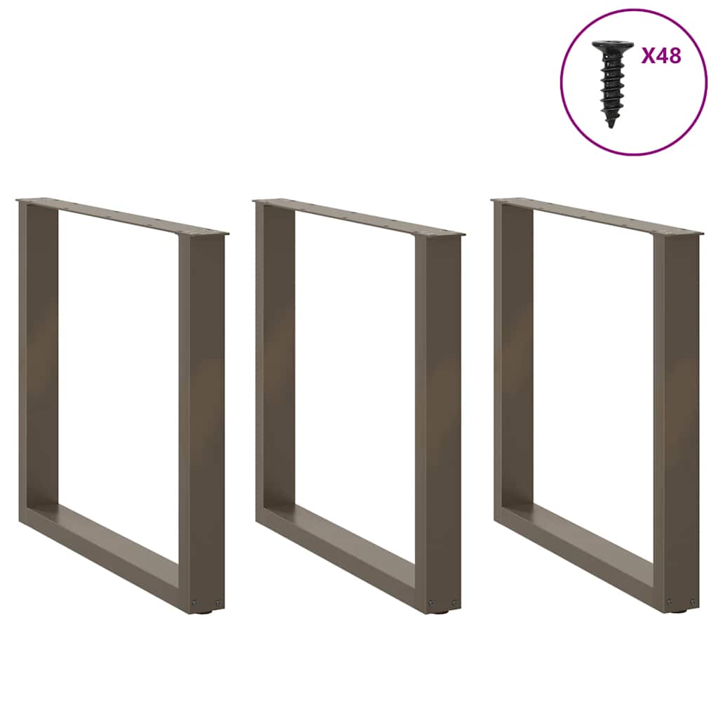 vidaXL Picioare de masă în formă de U, 3 buc., oțel natural, 90x(72-73) cm vidaXL Picioare de masă în formă de U, 3 buc., oțel natural, 90x(72-73) cm