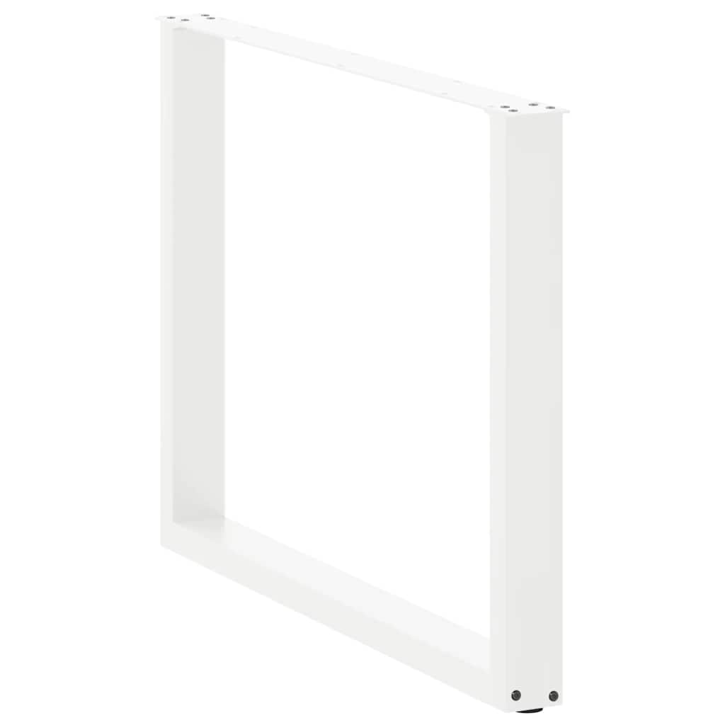 vidaXL Picioare de masă în formă de U, 3 buc., alb, 100 x (72-73) cm, oțel