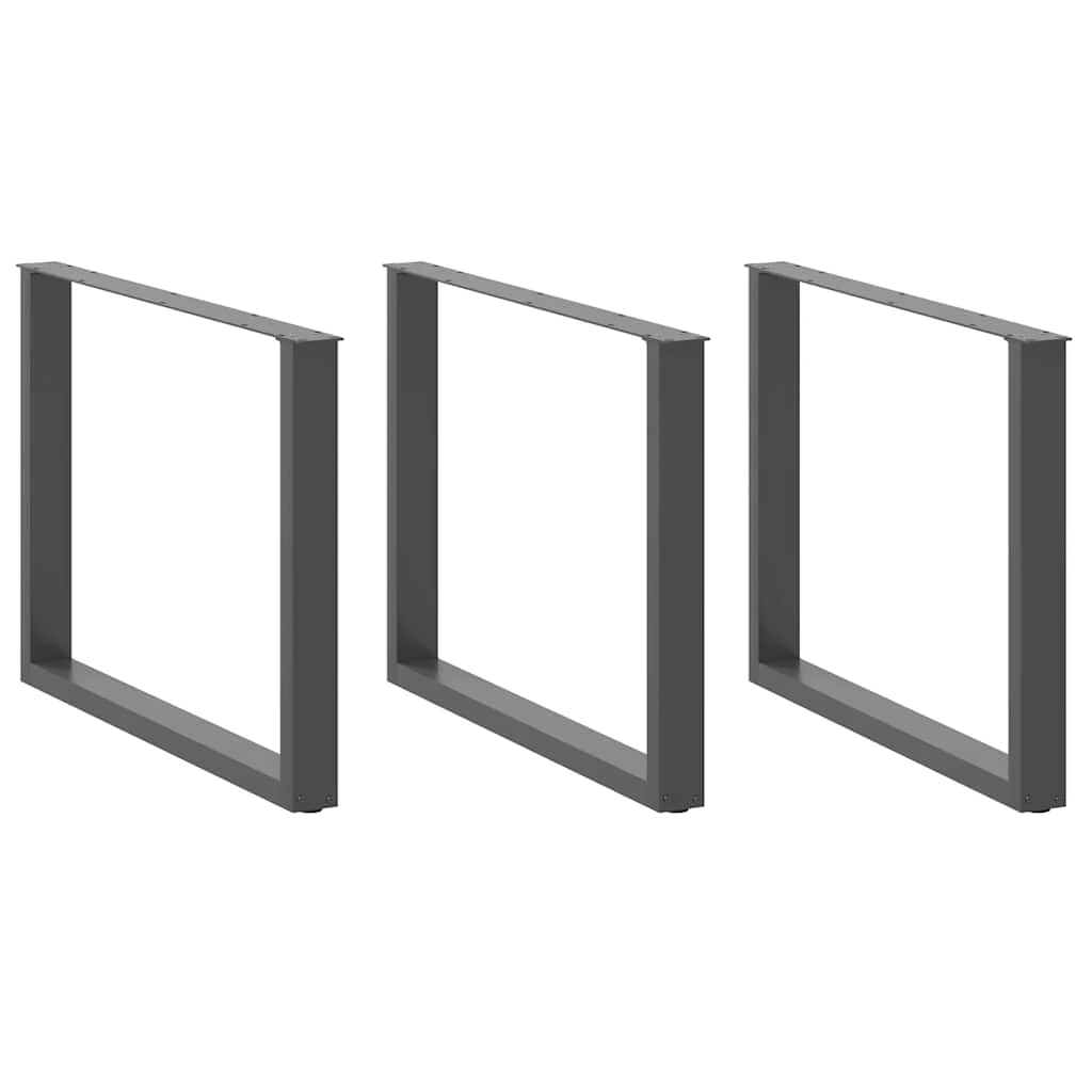 vidaXL Picioare de masă în formă de U, 3 buc., antracit, 100x(72-73) cm, oțel vidaXL Picioare de masă în formă de U, 3 buc., antracit, 100x(72-73) cm, oțel