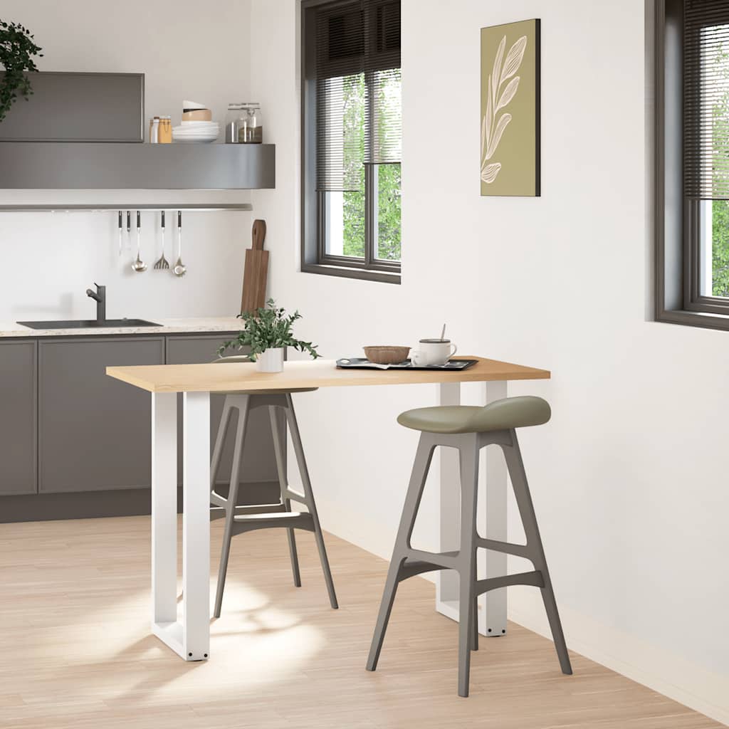 vidaXL Picioare de masă de bar în formă de U, 2 buc., alb, 50x(90-91) cm, oțel