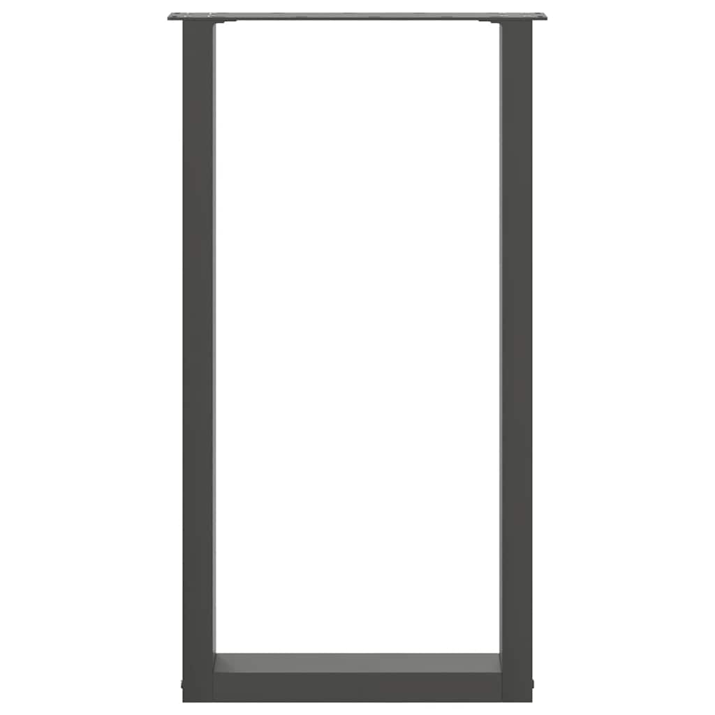 vidaXL Picioare de masă de bar în formă de U, 2 buc., antracit, 50x(90-91) cm, oțel