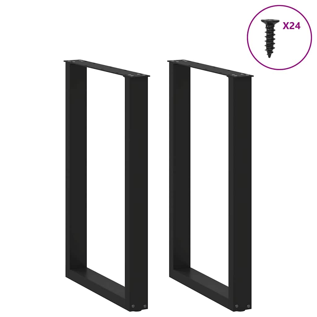 vidaXL Picioare de masă de bar în formă de U, 2 buc., negru, 60x(90-91) cm, oțel