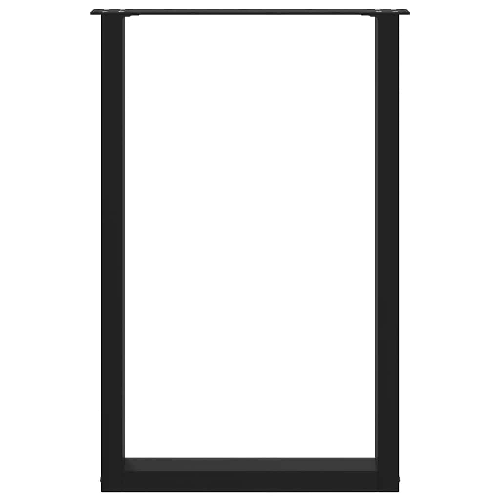 vidaXL Picioare de masă de bar în formă de U, 2 buc., negru, 60x(90-91) cm, oțel